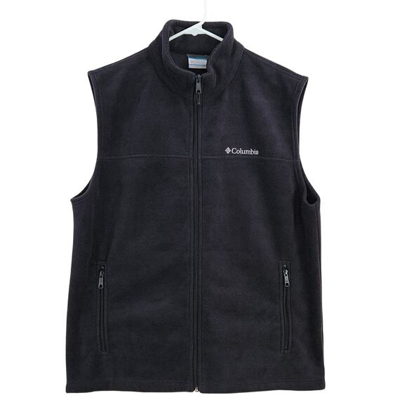 Columbia Men's Fleece Vest Full Zip 2 Pocket Dk Gray Sz L EUC - Picture 1 of 7